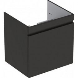 Meuble bas pour lavabo pour meuble Geberit Renova Plan,avec un tiroir et un tiroir à l'anglaise: Largeur 58.8cm, Hauteur 58.5cm, Profondeur 47.3cm, Gris velouté / Laqué mat
