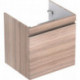 Meuble bas pour lavabo pour meuble Geberit Renova Plan,avec un tiroir et un tiroir à l'anglaise: Largeur 58.8cm, Hauteur 58.5cm, Profondeur 47.3cm, Orme / Film décor structuré