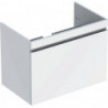 Meuble bas pour lavabo pour meuble Geberit Renova Plan,avec un tiroir et un tiroir à l'anglaise: Largeur 78.8cm, Hauteur 58.5cm, Profondeur 47.3cm, Blanc / Laqué ultra-brillant