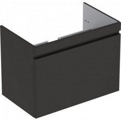 Meuble bas pour lavabo pour meuble Geberit Renova Plan,avec un tiroir et un tiroir à l'anglaise: Largeur 78.8cm, Hauteur 58.5cm, Profondeur 47.3cm, Gris velouté / Laqué mat