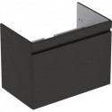 Meuble bas pour lavabo pour meuble Geberit Renova Plan,avec un tiroir et un tiroir à l'anglaise: Largeur 78.8cm, Hauteur 58.5cm, Profondeur 47.3cm, Gris velouté / Laqué mat