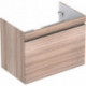 Meuble bas pour lavabo pour meuble Geberit Renova Plan,avec un tiroir et un tiroir à l'anglaise: Largeur 78.8cm, Hauteur 58.5cm, Profondeur 47.3cm, Orme / Film décor structuré