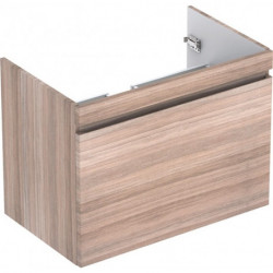 Meuble bas pour lavabo pour meuble Geberit Renova Plan,avec un tiroir et un tiroir à l'anglaise: Largeur 78.8cm, Hauteur 58.5cm, Profondeur 47.3cm, Orme / Film décor structuré