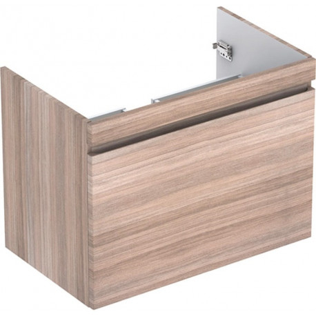 Meuble bas pour lavabo pour meuble Geberit Renova Plan,avec un tiroir et un tiroir à l'anglaise: Largeur 78.8cm, Hauteur 58.5cm, Profondeur 47.3cm, Orme / Film décor structuré