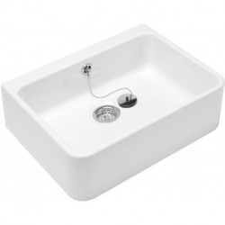 O.novo, Articles spéciaux, 595 x 200 x 500 mm,avec trop-plein, En porcelaine sanitaire, NF Blanc