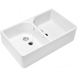 O.novo, Articles spéciaux, 895 x 220 x 550 mm,avec trop-plein, En porcelaine sanitaire Blanc