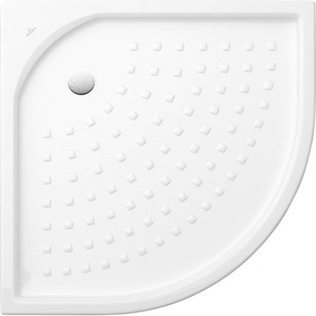 O.novo, Receveurs de douche, 900 x 900 x 55 mm, Longueur du côté: 900 mm, Profondeur: 35 mm, Quart-de-rond, en céramique, à poser ou à encastrer à fleur, sur pieds ou à poser, Céramiqueavec pastilles et surface brillante, NF Blanc