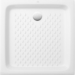 O.novo, Receveurs de douche carrés, 700 x 700 x 100 mm, Profondeur: 80 mm, Carré, en céramique, à poser, Céramiqueavec pastilles et surface brillante