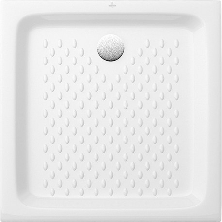 O.novo, Receveurs de douche carrés, 700 x 700 x 100 mm, Profondeur: 80 mm, Carré, en céramique, à poser, Céramiqueavec pastilles et surface brillante