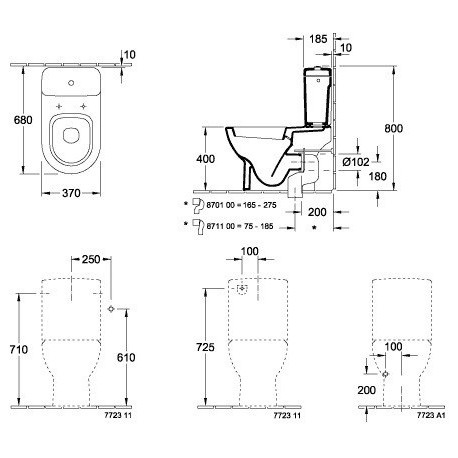 Subway, Accessoires, mécanisme à touche DualFlush, chroméé, alimentation latérale ou arrière, En porcelaine sanitaire Star White CeramicPlus
