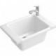 O.novo, Articles spéciaux, 860 x 355 x 605 mm, troude robinetterie à droite pré-percé, Trop-plein à gauche, En porcelaine sanitaire Blanc