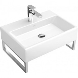 Memento, Lavabos muraux, 600 x 420 mm, Rectangulaire, pour robinetterie à 3 trou s, troude robinetterie central percé,avec trop-plein, En porcelaine sanitaire