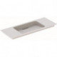 Lavabo pour meuble Geberit ONE sortie horizontale, compact, 105x40cm, sans troude robinetterie, trop-plein dissimulé, blanc, KeraTect, chromé brillant