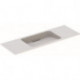 Lavabo Geberit ONE design flottant, sortie horizontale, compact, 120x40cm, sans troude robinetterie, sans trop-plein, blanc, KeraTect, chromé brillant