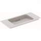 Lavabo pour meuble Geberit ONE sortie horizontale, compact, 90x40cm, sans troude robinetterie, trop-plein dissimulé, blanc, KeraTect, chromé brillant