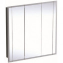 Armoire de toilette Geberit ONEavec éclairage et trois portes, hauteur 100 cm: Largeur 100cm, Hauteur 100cm, Profondeur 16cm, mélamine / aluminium brossé, miroirs intérieur et extérieur