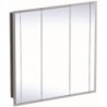 Armoire de toilette Geberit ONEavec éclairage et trois portes, hauteur 100 cm: Largeur 100cm, Hauteur 100cm, Profondeur 16cm, mélamine / aluminium brossé, miroirs intérieur et extérieur