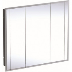 Armoire de toilette Geberit ONEavec éclairage et trois portes, hauteur 100 cm: Largeur 115cm, Hauteur 100cm, Profondeur 16cm, mélamine / aluminium brossé, miroirs intérieur et extérieur