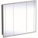 Armoire de toilette Geberit ONEavec éclairage et trois portes, hauteur 100 cm: Largeur 115cm, Hauteur 100cm, Profondeur 16cm, mélamine / aluminium brossé, miroirs intérieur et extérieur