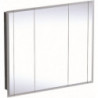 Armoire de toilette Geberit ONEavec éclairage et trois portes, hauteur 100 cm: Largeur 115cm, Hauteur 100cm, Profondeur 16cm, mélamine / aluminium brossé, miroirs intérieur et extérieur