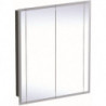 Armoire de toilette Geberit ONEavec éclairage et deux portes, hauteur 100 cm: Largeur 85cm, Hauteur 100cm, Profondeur 16cm, mélamine / aluminium brossé, miroirs intérieur et extérieur