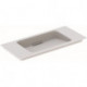 Lavabo pour meuble Geberit ONE sortie horizontale, compact, 90x40cm, sans troude robinetterie, trop-plein dissimulé, blanc, KeraTect, blanc brillant