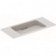Lavabo Geberit ONE design flottant, sortie horizontale, compact, 90x40cm, sans troude robinetterie, sans trop-plein, blanc, KeraTect, blanc brillant
