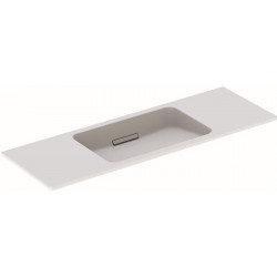 Lavabo Geberit ONE design flottant, sortie horizontale, compact, 120x40cm, sans troude robinetterie, sans trop-plein, blanc, KeraTect, blanc brillant