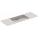Lavabo Geberit ONE design flottant, sortie horizontale, compact, 120x40cm, sans troude robinetterie, sans trop-plein, blanc, KeraTect, blanc brillant