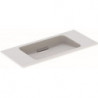 Lavabo Geberit ONE design flottant, sortie horizontale, compact, 90x40cm, sans troude robinetterie, sans trop-plein, blanc, KeraTect, chromé brossé