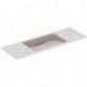 Lavabo Geberit ONE design flottant, sortie horizontale, compact, 120x40cm, sans troude robinetterie, sans trop-plein, blanc, KeraTect, chromé brossé