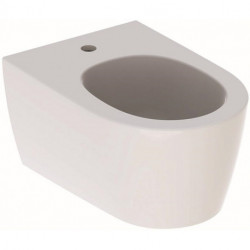 Bidet suspendu Geberit ONE caréné: T:54cm, Trop-plein:Dissimulé, blanc / KeraTect , chromé brillant