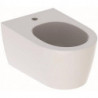 Bidet suspendu Geberit ONE caréné: T:54cm, Trop-plein:Dissimulé, blanc / KeraTect , chromé brillant