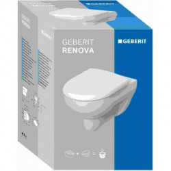 Pack WC suspendu Geberit Renova 54cm, abattant standard, Blanc