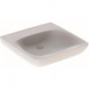 Lavabo Geberit Renova Comfort, adapté PMR, 55x55cm, sans troude robinetterie, sans trop-plein, Blanc