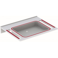 Lavabo Geberit PUBLICA 700x550mm sans trou de robinetterie sans trop pleinavec découpe we