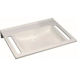 Lavabo Geberit PUBLICA 700x550mm sans trou de robinetterie sans trop pleinavec découpe we