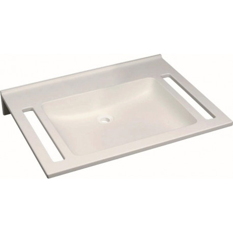 Lavabo Geberit PUBLICA 700x550mm sans trou de robinetterie sans trop pleinavec découpe we