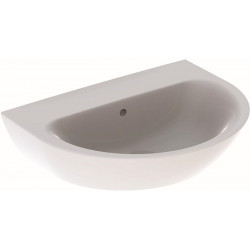 Lavabo Geberit RENOVA sans trou de robinetterieavec trop plein 650x500mm blanc KT