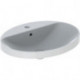 Lavabo à encastrer VariForm oval 600x480mm avec trou pour robinetavec trop plein blanc KT
