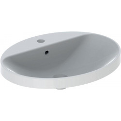 Lavabo à encastrer VariForm oval 600x480mm avec trou pour robinetavec trop plein blanc KT