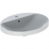 Lavabo à encastrer VariForm oval 600x480mm avec trou pour robinetavec trop plein blanc KT