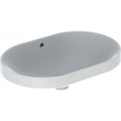 Lavabo à encastrer VariForm elliptique 600x400mm sans trou de robinetterieavec trop plein blanc KT
