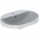 Lavabo à encastrer VariForm elliptique 600x450mm avec trou pour robinetavec trop plein blanc KT