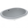 Lavabo sous plan VariForm elliptique, 550x400mm sans trou de robinetterieavec trop plein blanc KT