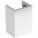 Meuble bas Geberit Smyle Square pour lave-mains,avec une porte: Largeur 44.2cm, Hauteur 61.7cm, Profondeur 35.6cm, blanc / laqué très brillant, blanc alpin / thermopoudré mat, Largeur de lavabo:45cm, Charnières à gauche 