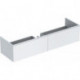 Meuble bas pour lavabo Geberit Xeno² en matériau minéral,avec deux tiroirs: Largeur 159.5cm, Hauteur 35cm, Profondeur 47.3cm, Blanc / Laqué mat