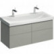 Meuble bas pour lavabo Geberit Xeno²,avec largeur à partir de 120 cm,avec quatre tiroirs: Largeur 117.4cm, Hauteur 53cm, Profondeur 46.2cm, Greige / Laqué mat