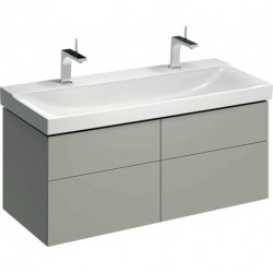 Meuble bas pour lavabo Geberit Xeno²,avec largeur à partir de 120 cm,avec quatre tiroirs: Largeur 117.4cm, Hauteur 53cm, Profondeur 46.2cm, Greige / Laqué mat