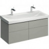 Meuble bas pour lavabo Geberit Xeno²,avec largeur à partir de 120 cm,avec quatre tiroirs: Largeur 117.4cm, Hauteur 53cm, Profondeur 46.2cm, Greige / Laqué mat